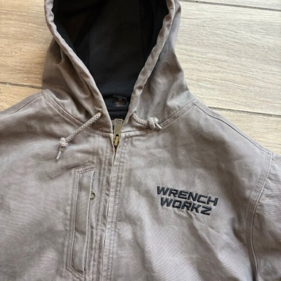 DRI DUCK Jacket XL Adult Brown Full Zip Bomber Hooded Canvas Work Hoodie - Picture 2 of 4